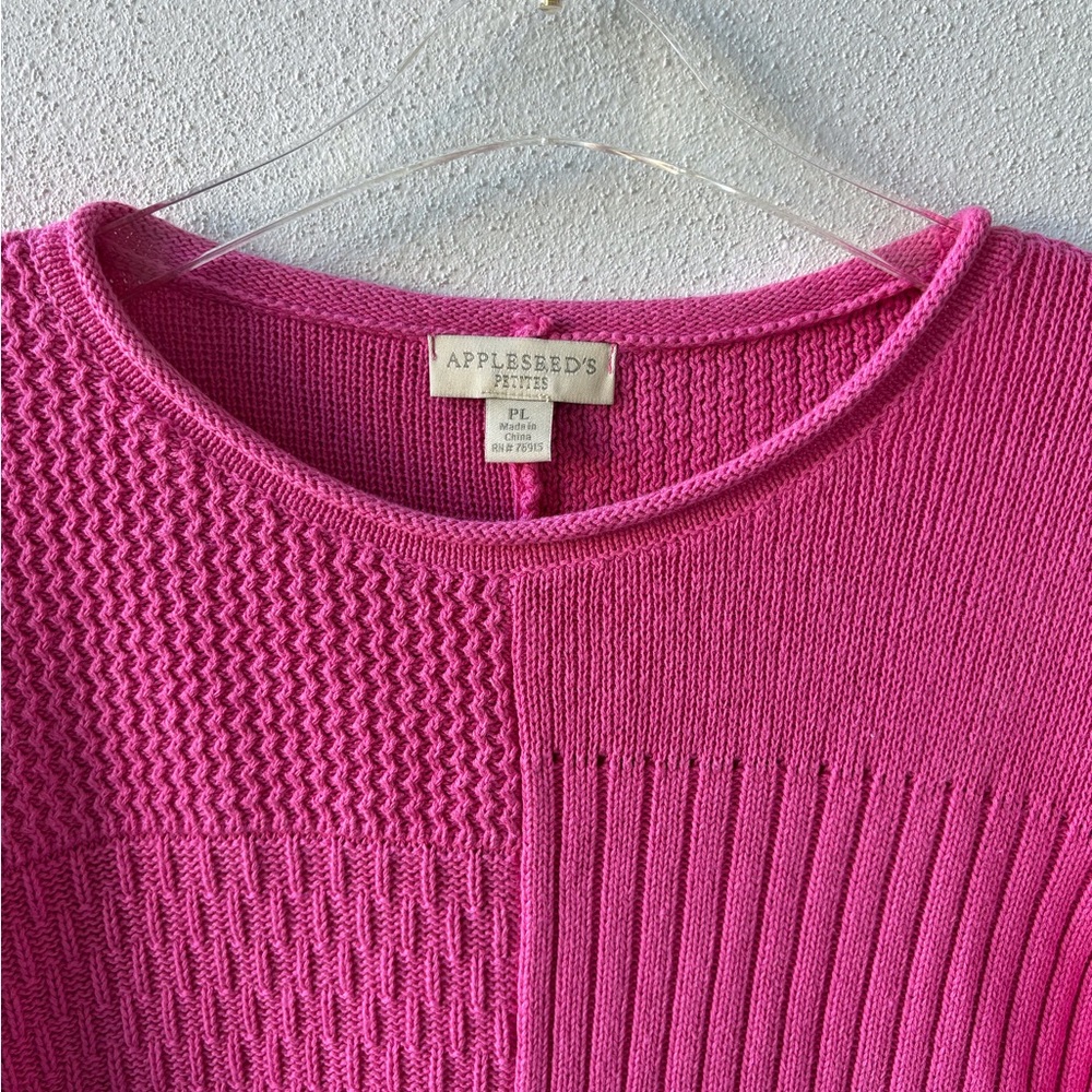 Appleseed’s LP Pink Long Sleeve Rolled Neckline Cotton Sweater Casual Office - Picture 4 of 13